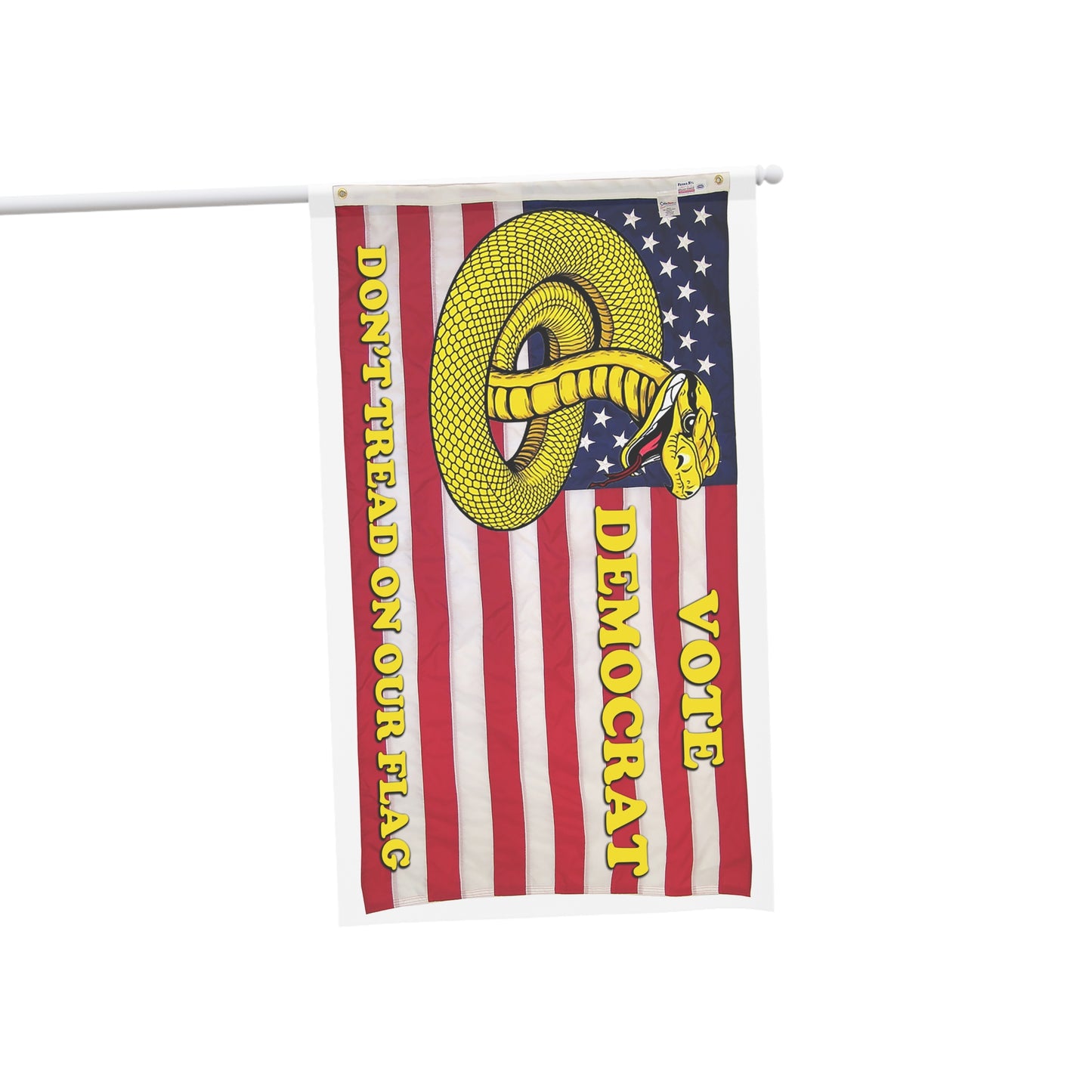 Vote Democrat Don't Tread on Our Flag Banner – Patriotic Outdoor Yard Decor, Customizable 36x60 Inch Polyester Flag