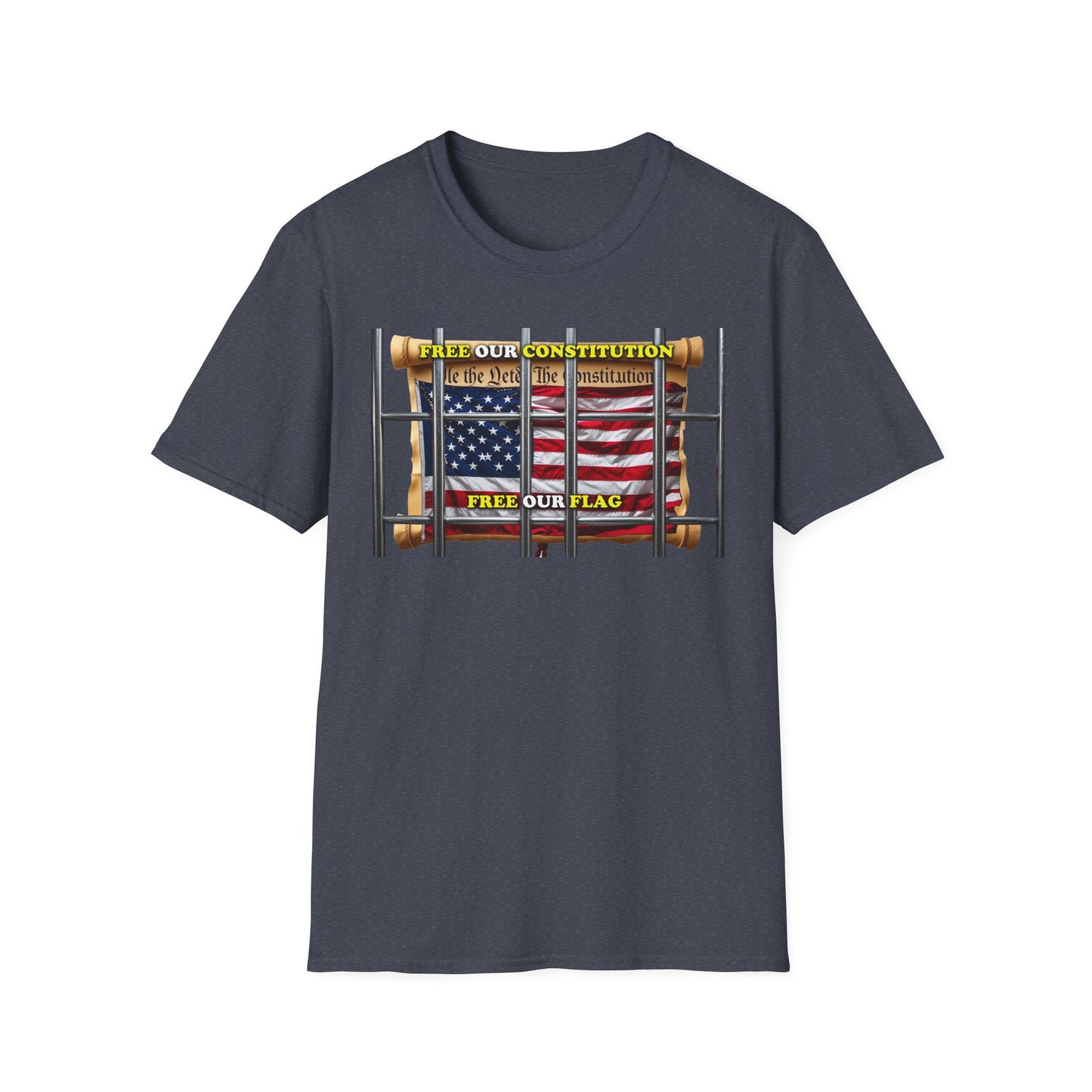 Freedom Flag Unisex T-Shirt, Patriotic Graphic Tee, American Flag Shirt, Fourth of July Gift, Constitution Love T-Shirt