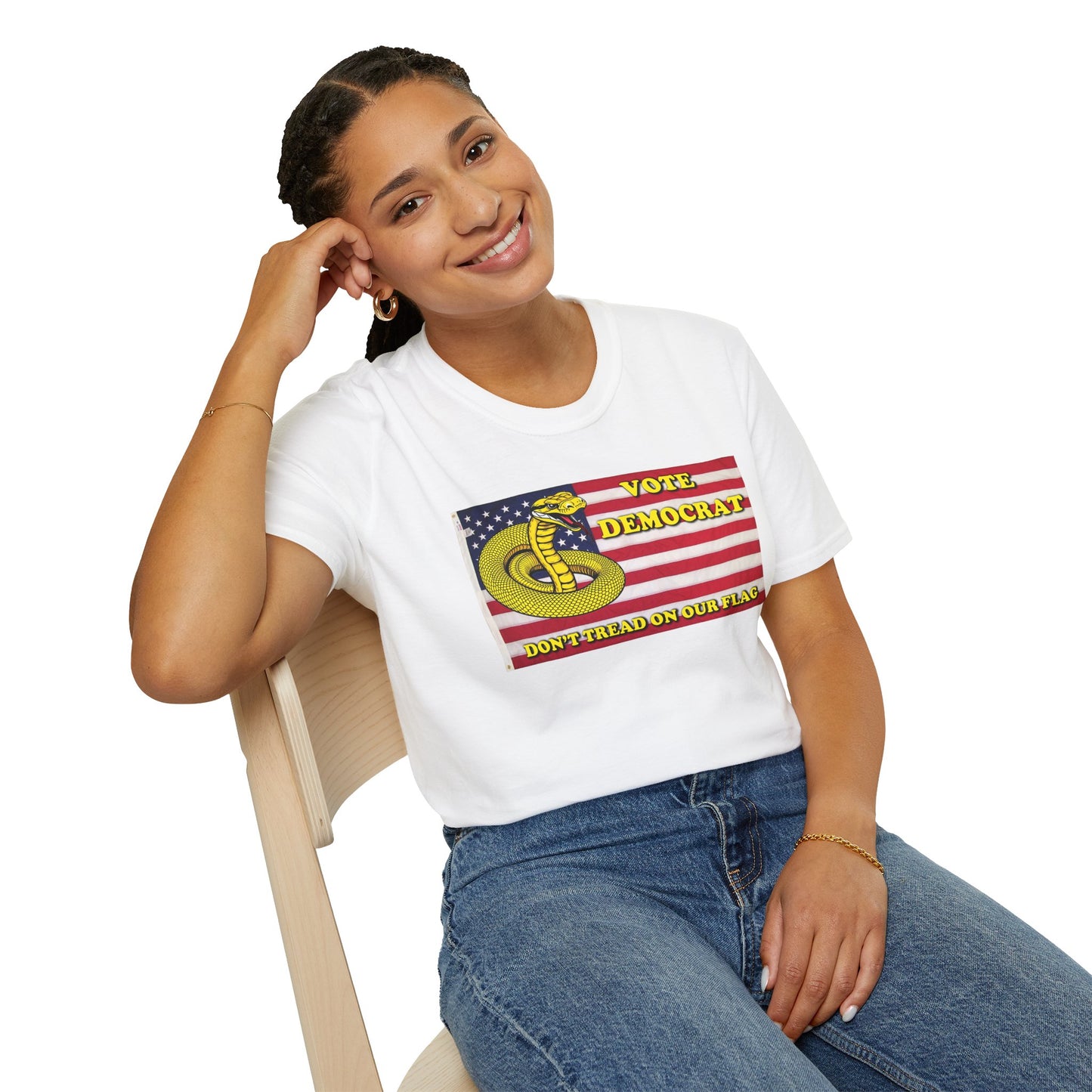 Vote Democrat Don'tTreadonOurFlag Unisex Softstyle T-Shirt
