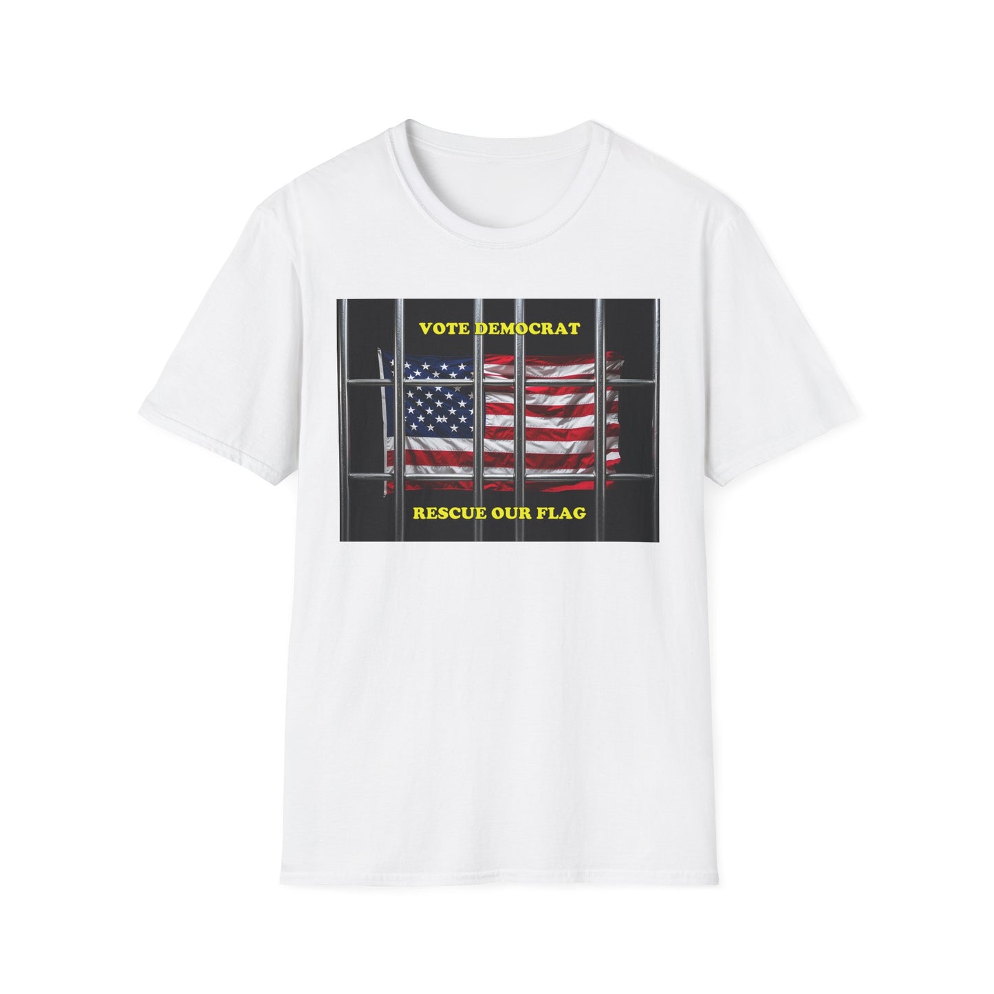 Vote Democrat T-Shirt | Rescue Our Flag & Patriotic Political Apparel | Unisex Activist Clothing