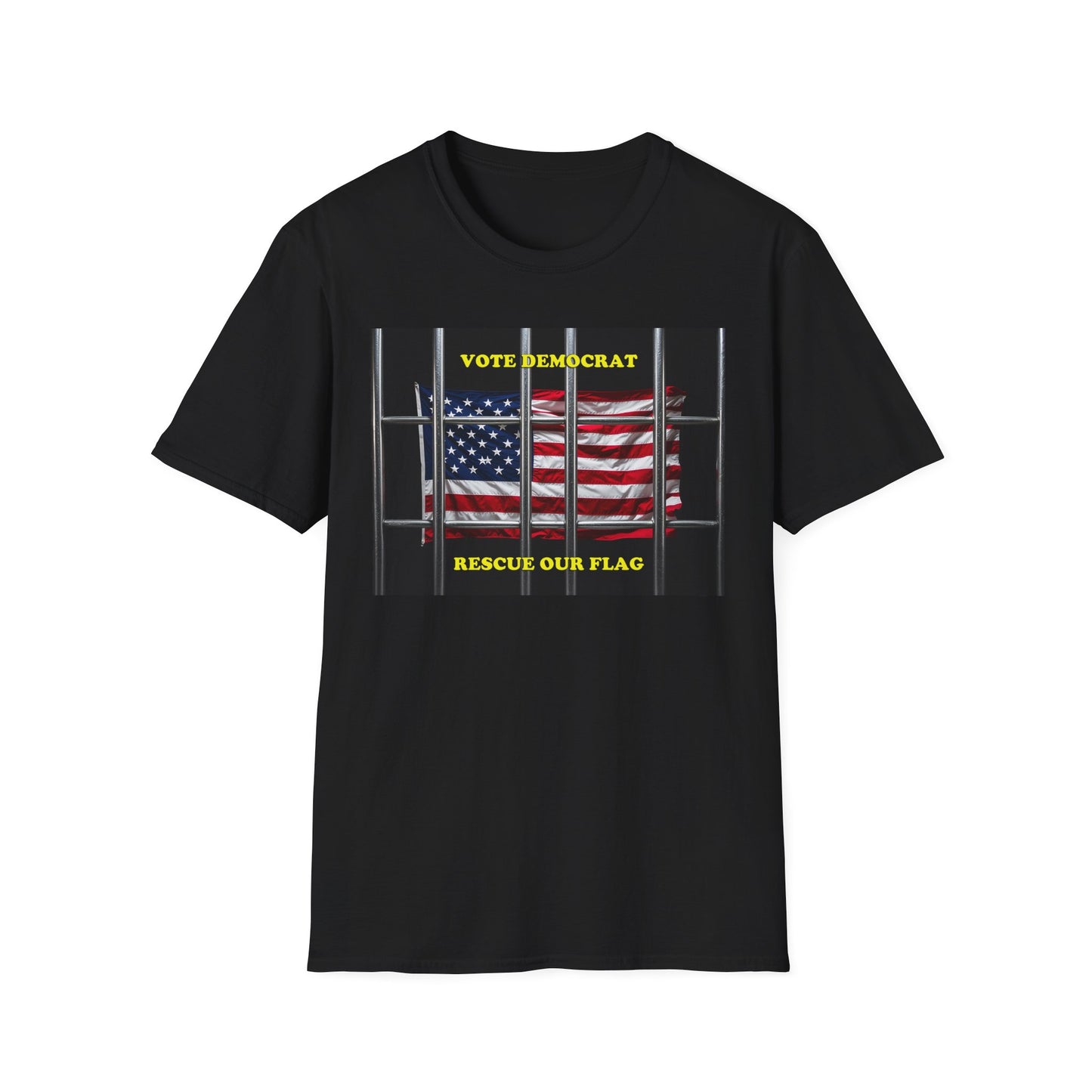 Vote Democrat T-Shirt | Rescue Our Flag & Patriotic Political Apparel | Unisex Activist Clothing