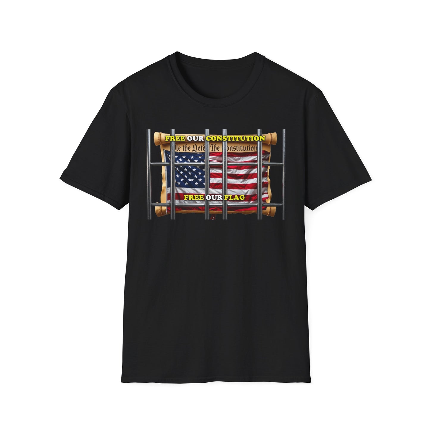 Freedom Flag Unisex T-Shirt, Patriotic Graphic Tee, American Flag Shirt, Fourth of July Gift, Constitution Love T-Shirt