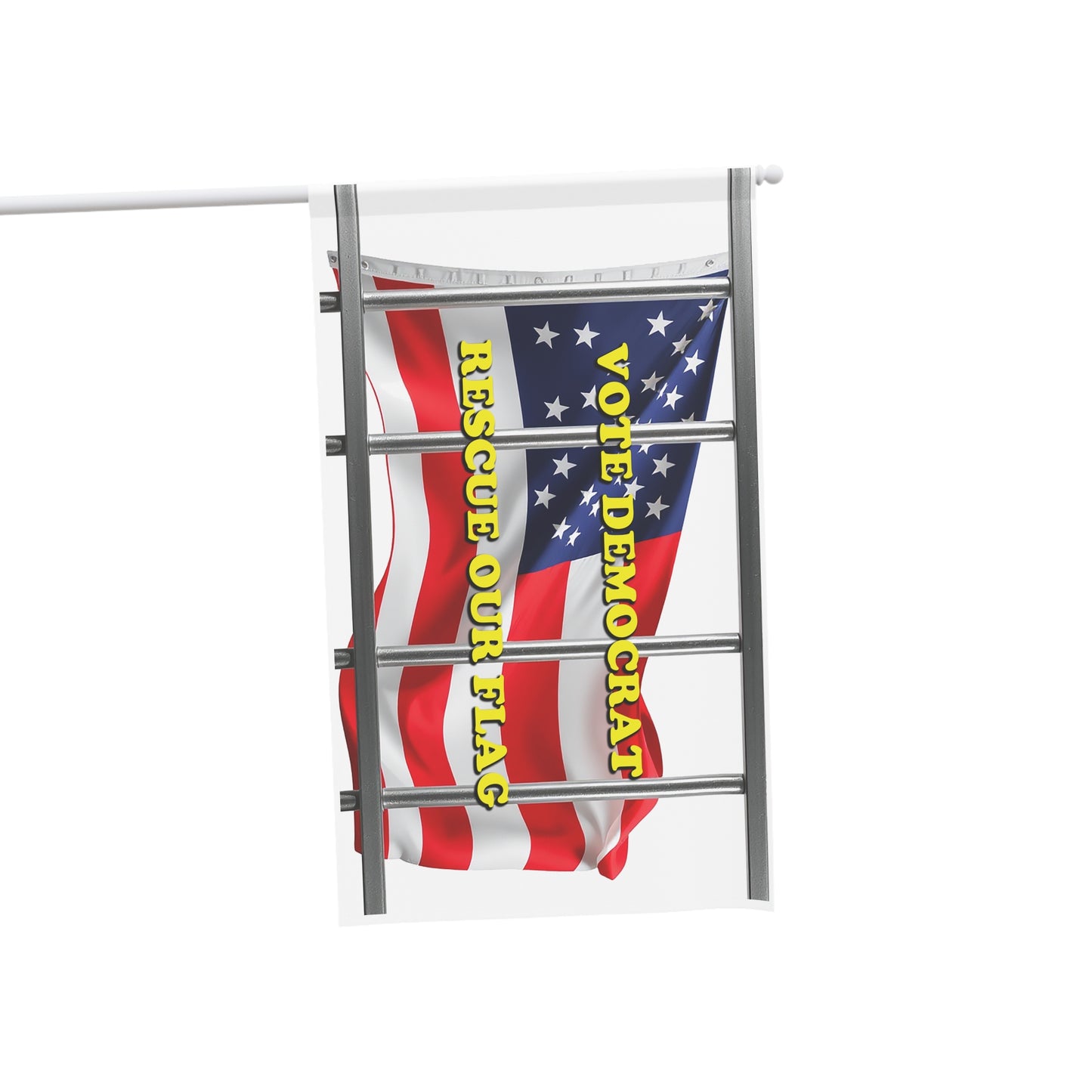 Vote Democrat Rescue Our Flag Banner - Patriotic Political Outdoor Yard Decor