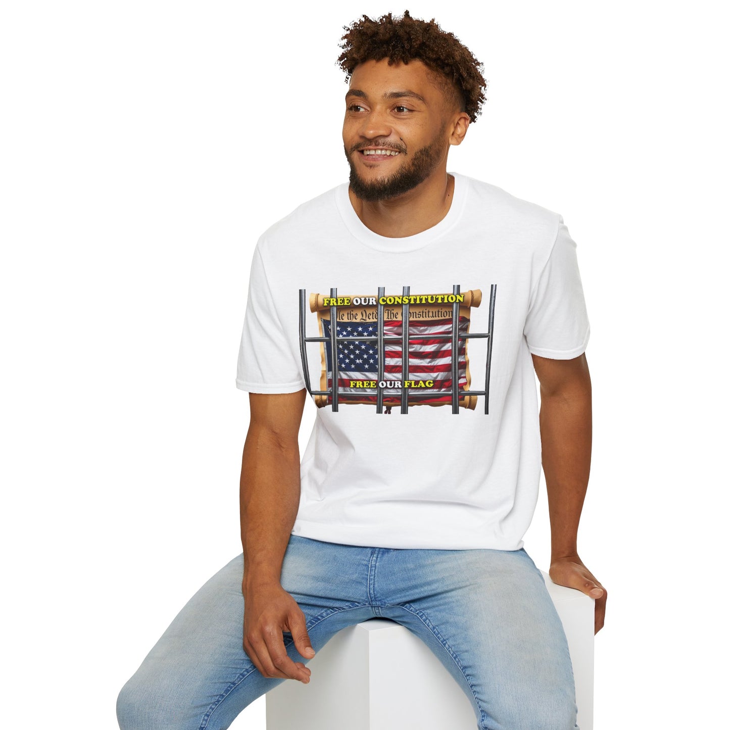 Freedom Flag Unisex T-Shirt, Patriotic Graphic Tee, American Flag Shirt, Fourth of July Gift, Constitution Love T-Shirt