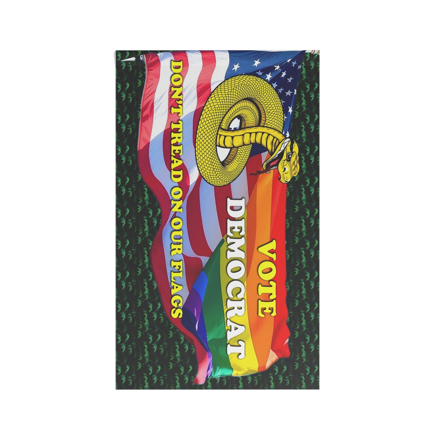 Don’t Tread on Our Flags Banner | US & Rainbow Pride Flag Hybrid | Pro-Equality Patriotism Decor