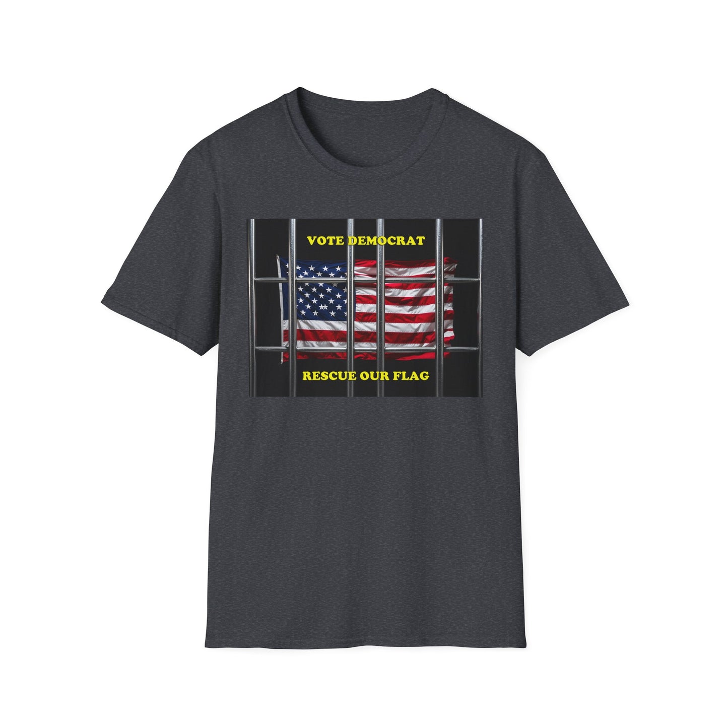 Vote Democrat T-Shirt | Rescue Our Flag & Patriotic Political Apparel | Unisex Activist Clothing