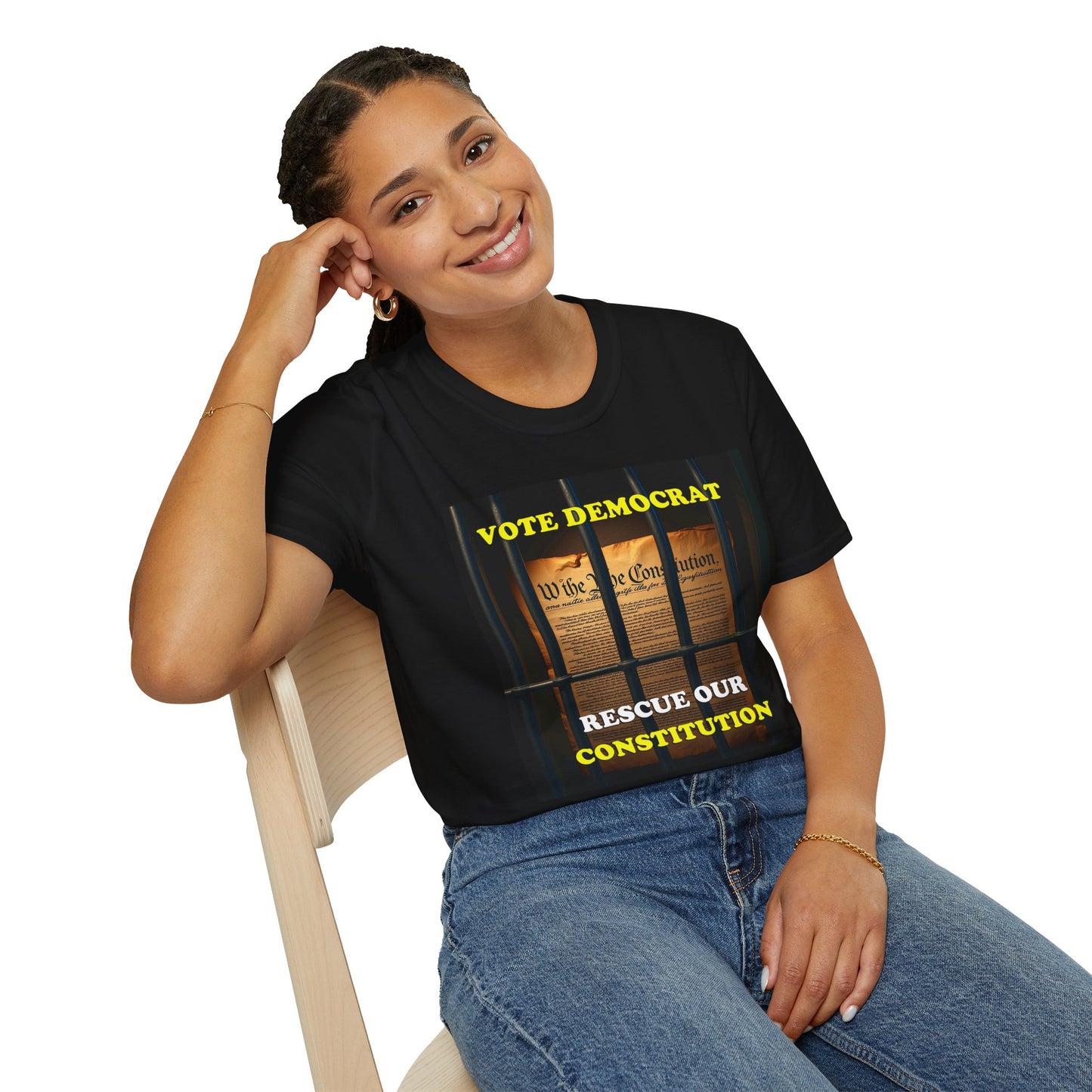 Vote Democrat T-Shirt | Rescue Our Constitution & Patriotism | Unisex Political Activism Tee