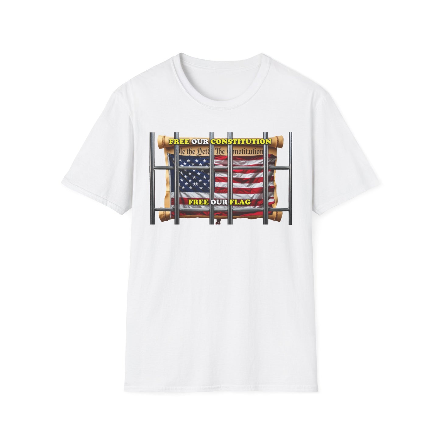 Freedom Flag Unisex T-Shirt, Patriotic Graphic Tee, American Flag Shirt, Fourth of July Gift, Constitution Love T-Shirt
