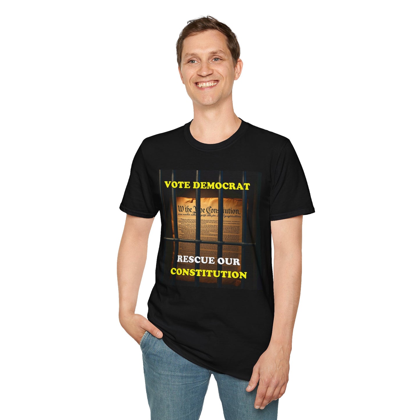 Vote Democrat T-Shirt | Rescue Our Constitution & Patriotism | Unisex Political Activism Tee