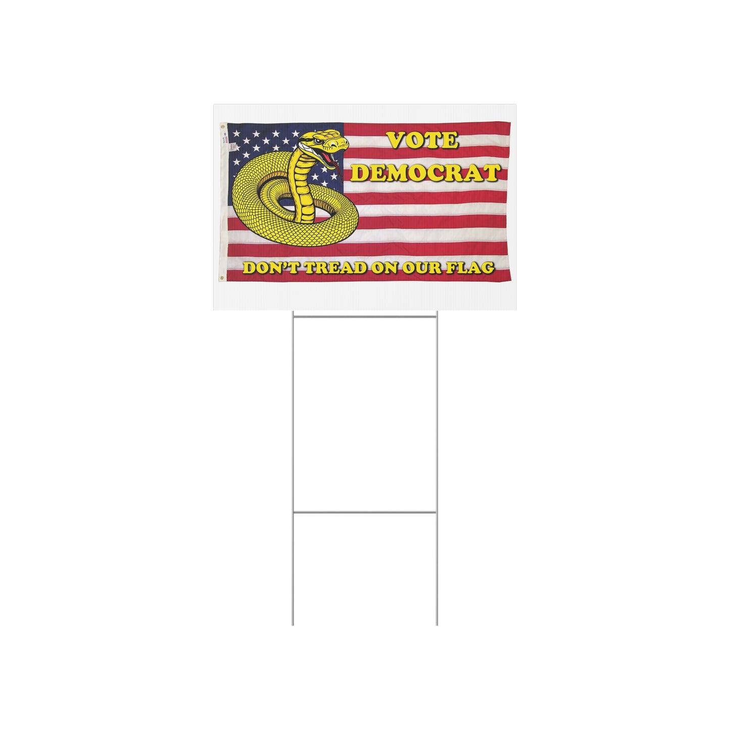 Vote Democrat Yard Sign - Don't Tread of our Flag Political Campaign Sign, Patriotic Election Decoration