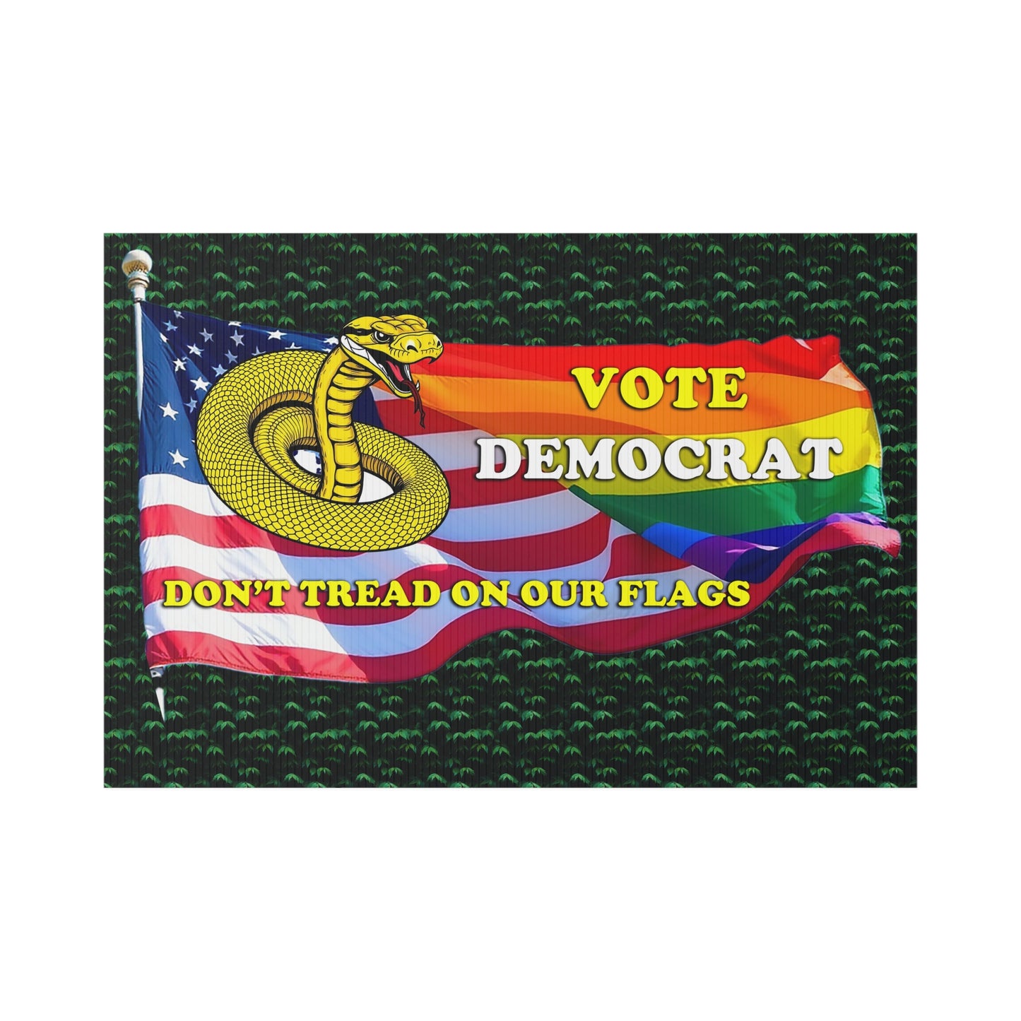 Patriotic Democratic Vote Yard Sign - Election & Independence Day Garden Decor with 'Don't Tread on Our Flags