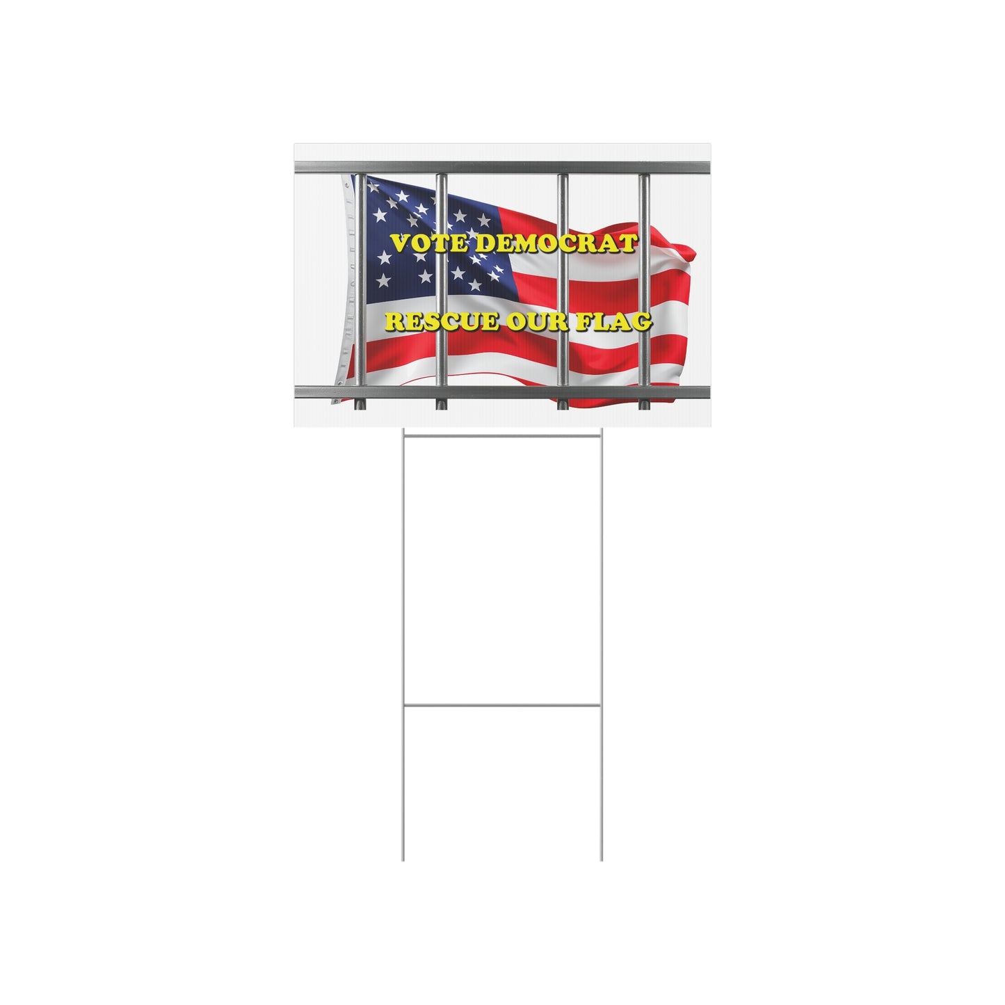 Vote Democrat Yard Sign - Rescue Our Flag Political Campaign Sign, Patriotic Election Decoration