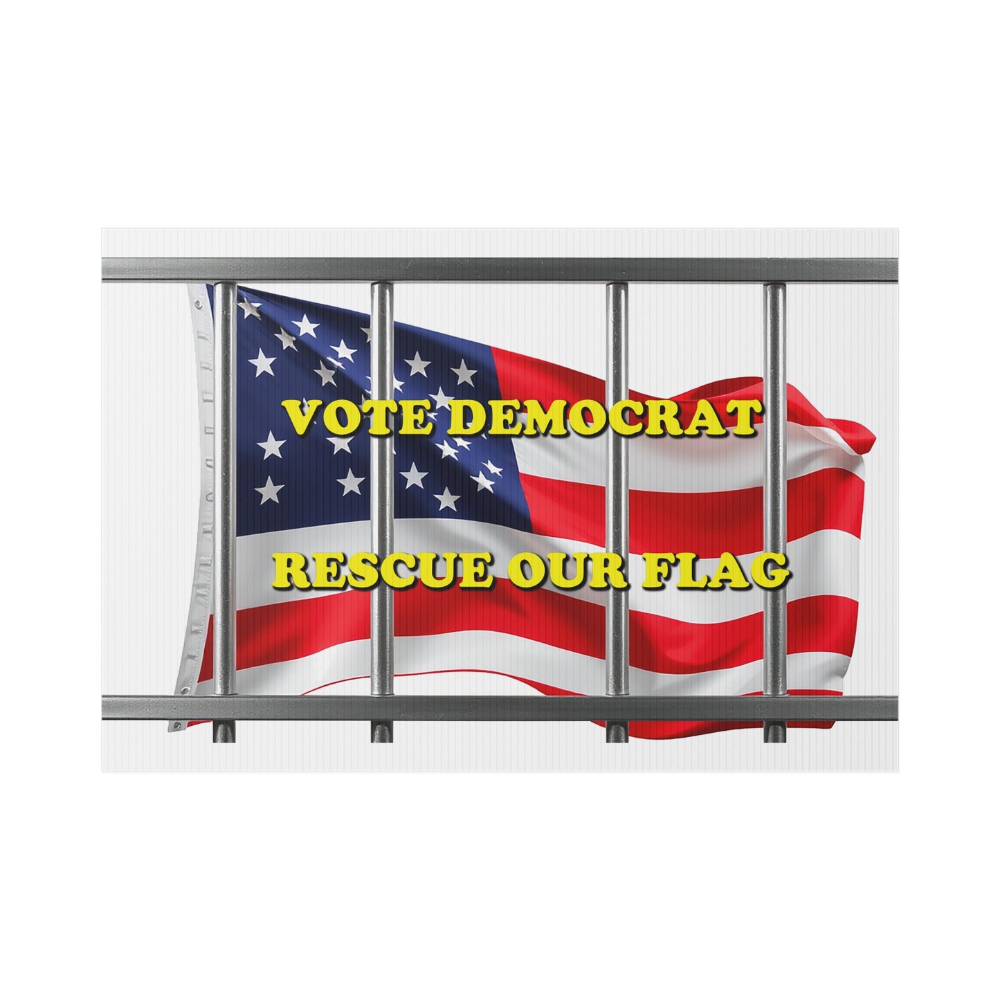 Vote Democrat Yard Sign - Rescue Our Flag Political Campaign Sign, Patriotic Election Decoration