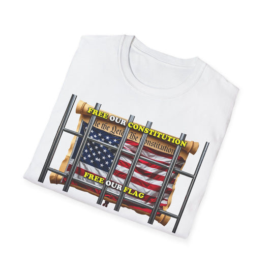 Freedom Flag Unisex T-Shirt, Patriotic Graphic Tee, American Flag Shirt, Fourth of July Gift, Constitution Love T-Shirt