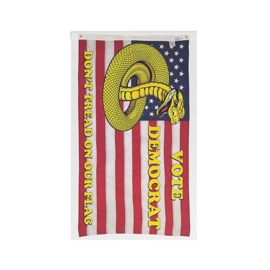 Vote Democrat Don't Tread on Our Flag Banner – Patriotic Outdoor Yard Decor, Customizable 36x60 Inch Polyester Flag