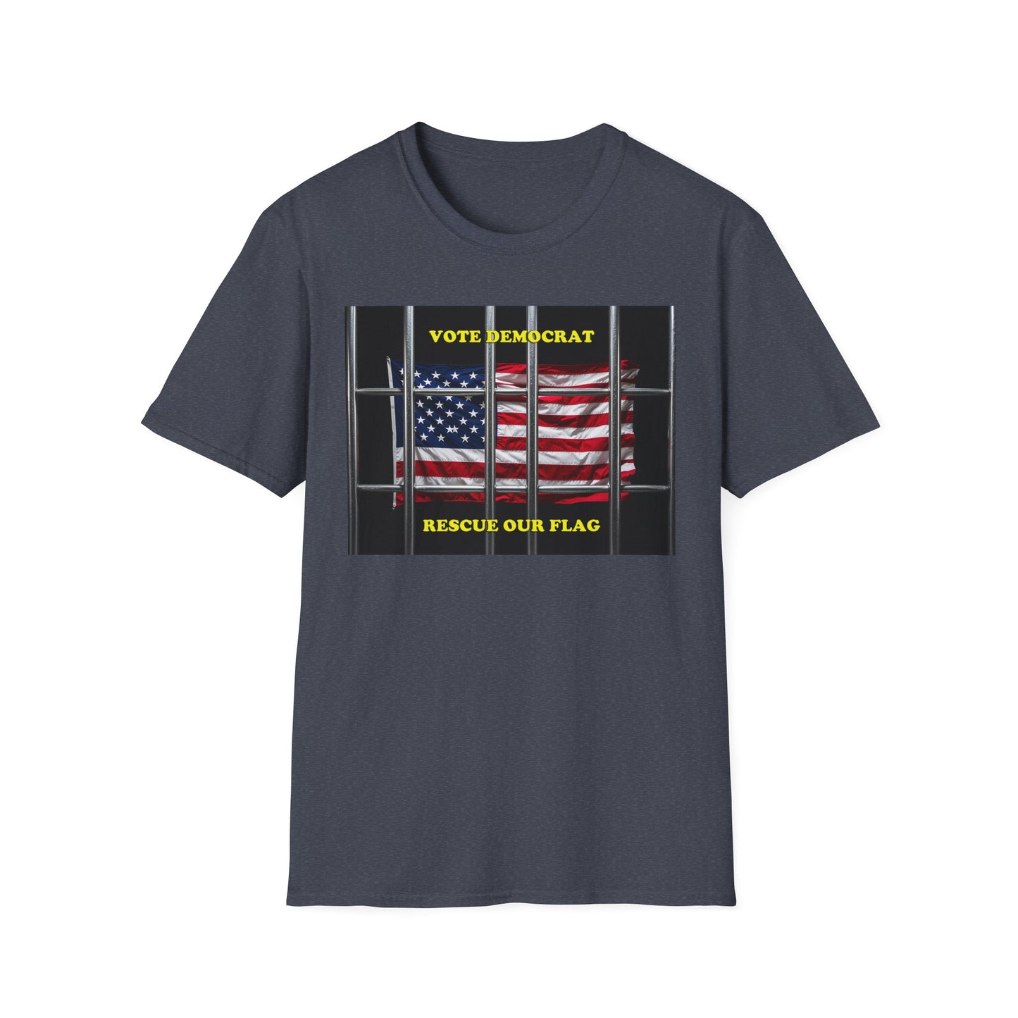 Vote Democrat T-Shirt | Rescue Our Flag & Patriotic Political Apparel | Unisex Activist Clothing