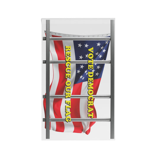 Vote Democrat Rescue Our Flag Banner - Patriotic Political Outdoor Yard Decor